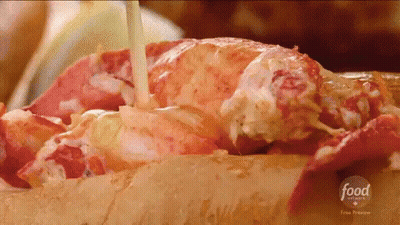 Lobster Sandwich With Sauce Pouring GIF