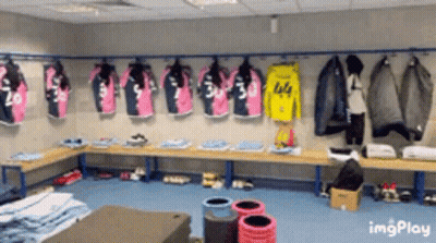 Locker Room With Jerseys Including Number 30 GIF