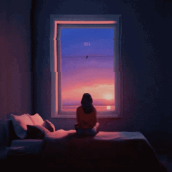 Lofi Aesthetic Bedroom Window Sunset