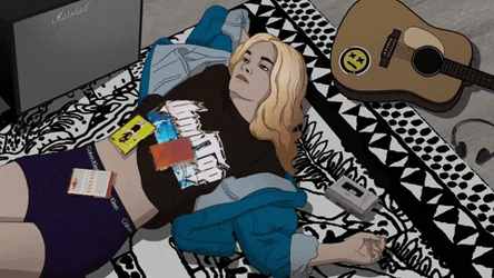 Lofi Girl Chilling In The Room Alone GIF