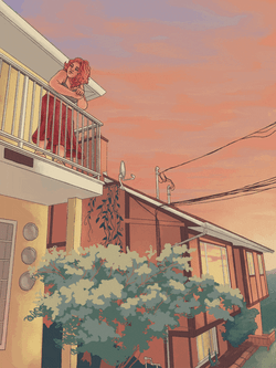 Lofi Girl In The Balcony GIF