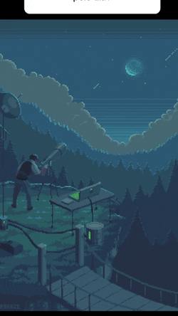 Lofi Guy Looking At The Moon Girl GIF