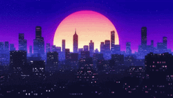 Lofi Vaporwave Purple Sunset City