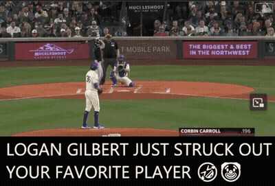 Logan Gilbert Strikes Out Fan Favorite T-Mobile Park GIF