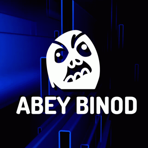 Logo For Abey Binod With Cartoon Face GIF