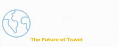 Logo for Future of Travel With Map of Earth