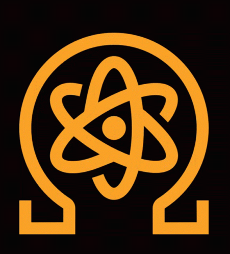 Logo Saying To The Moon With Atom In Center GIF