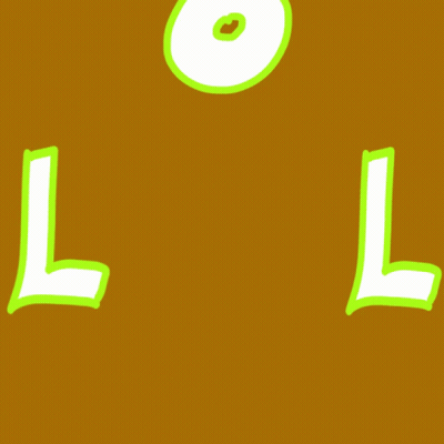 LOL Green Outline Brown Background GIF