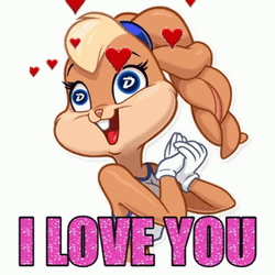 Lola Bunny I Love You Glitter GIF