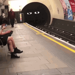 London Train Tunnel Eye Watching  GIF