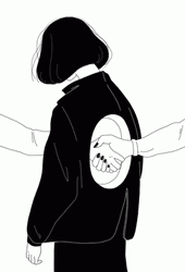 Lonely Art Hands Through Body GIF