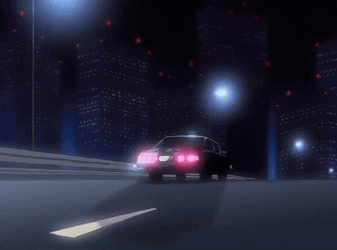 Lonely Car On Synthwave Highway GIF