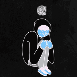 Lonely Foggy Brain Art Looped GIF