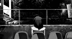 Lonely Girl Anime Scenery GIF