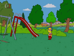 Lonely Milhouse Frisbee Alone The Simpsons GIF