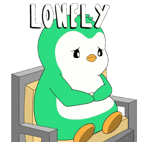 Lonely Penguin Sitting In Chair Sticker