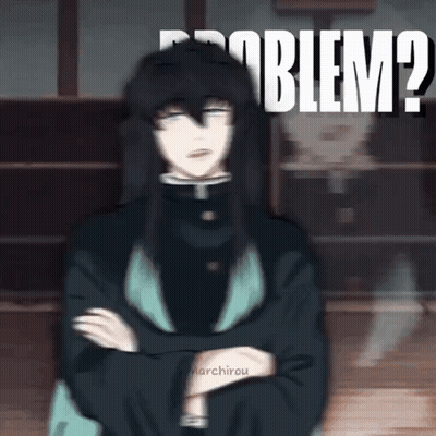 Long Black Hair Man Arms Crossed Saying Problem GIF