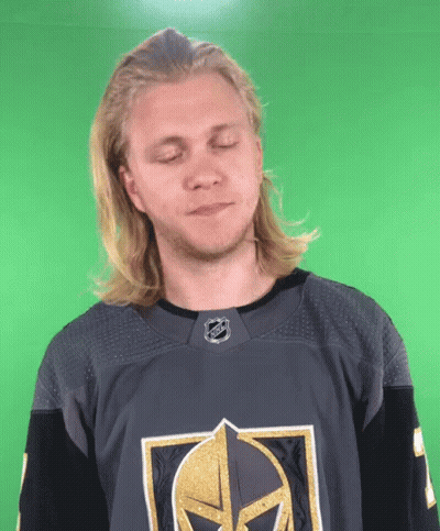 Long Blonde Hair Man In NHL Hockey Jersey GIF