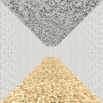 Long Brick Hallway With Marble Ceiling GIF