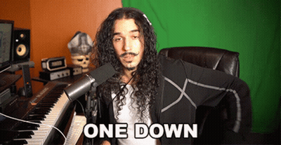 Long Curly Hair Man Keyboard Saying One GIF