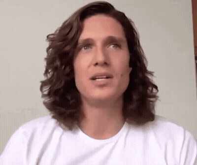 Long Curly Hair Man Making Funny Face GIF