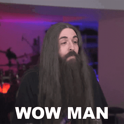 Long Hair Beard Man Surprised Saying Wow Man GIF