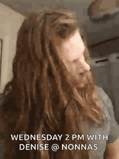 Long Hair Beard Man Wednesday 2 PM With Denise Nonnas GIF