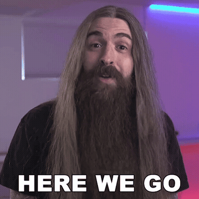 Long Hair Beard Saying Here We Go GIF