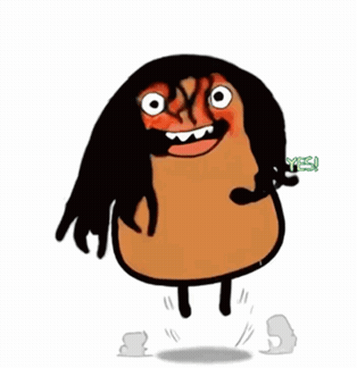 Long Hair Cartoon Character Jumping Saying Yes GIF