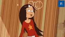 Long Hair Girl Cartoon Dizzy GIF