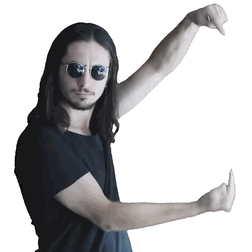 Long Hair Man Flipping Off Sunglasses Black Shirt Sticker