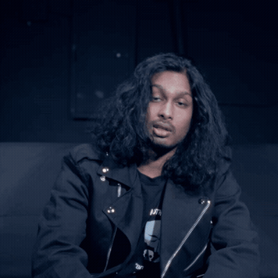 Long Hair Man In Black Jacket Shirt Saying Nothing GIF