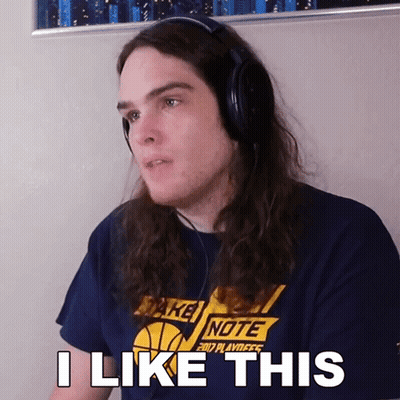 Long Hair Man With Headphones Wearing I Like This Shirt GIF