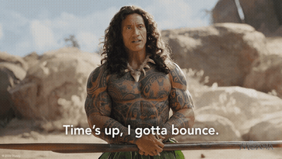 Long Hair Tattoo Man Holding Stick Says Time's Up I Gotta Bounce GIF