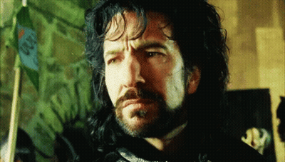 Long Haired Bearded Man Holding Freedom Flag GIF