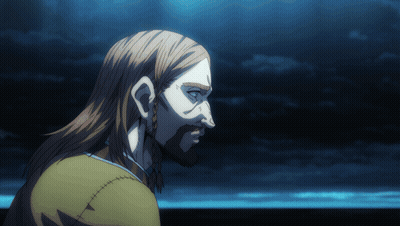 Long-Haired Bearded Man Looking Into Distance GIF