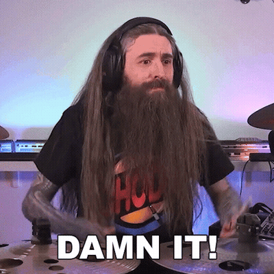 Long Haired Bearded Man Playing Drums Damn It GIF