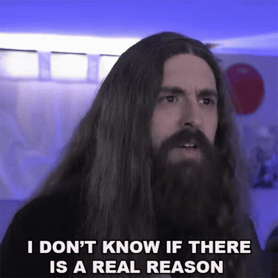 Long Haired Bearded Man Says I Don't Know Reason GIF