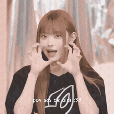 Long Haired Girl Making Face With Hands Black Shirt GIF