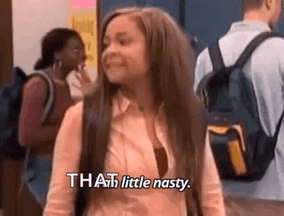 Long Haired Girl Saying That Little Nasty GIF