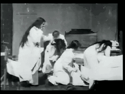 Long Haired Girls Pillow Fight GIF