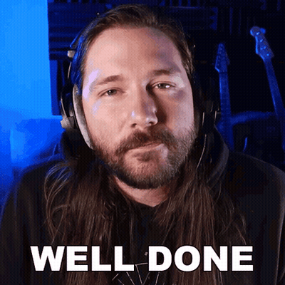 Long Haired Man Headphones Saying Well Done GIF