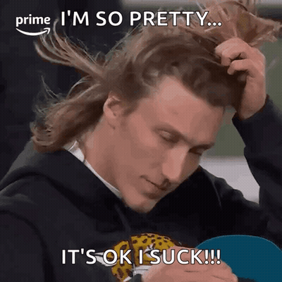 Long-Haired Man Holding Head Saying It's Ok I Suck GIF