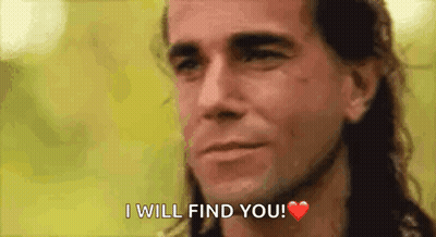 Long Haired Man Saying I Will Find You With Heart GIF