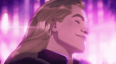 Long Haired Man Smiling With Eyes Closed In Pink GIF