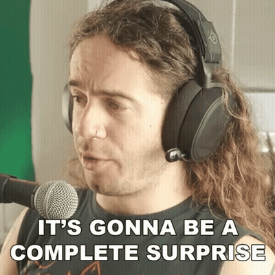 Long-Haired Man With Headphones Saying It's Gonna Be A Complete Surprise GIF