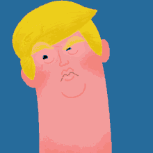 Long Head Neck Donald Trump Cartoon