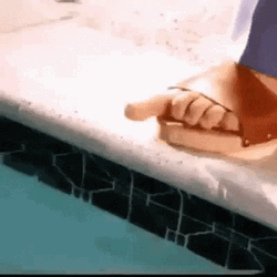 Long Toes Feet Dipping On Pool  GIF