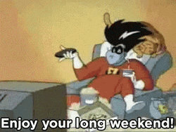 Long Weekend Freakazoid Watching Tv GIF