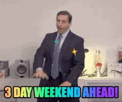 Long Weekend Michael Scott Happy Dance GIF
